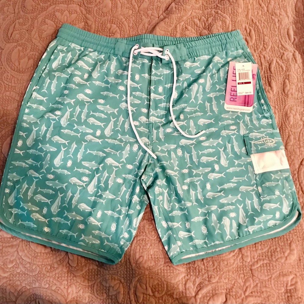 NWT Men’s swimsuit Reel Life Gear XL Agate Green